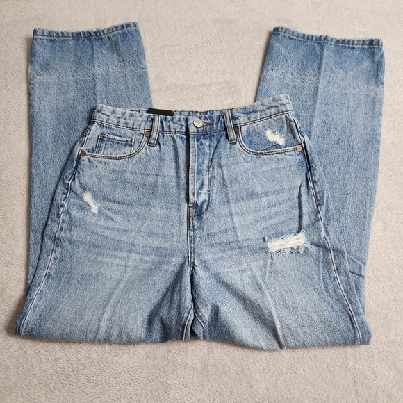 Blank NYC Jeans Womens 26 Destroyed Rib Cage Light Wash Straight Leg Denim - Picture 2 of 16